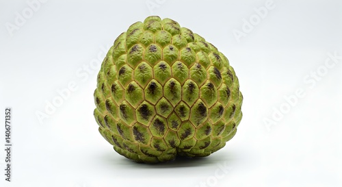 Sugar apple fruit with spots on white background Srikaya tropical fruit photo Sugar