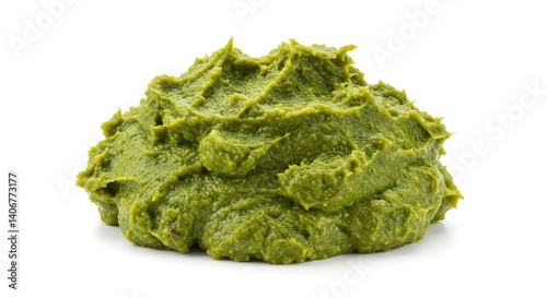 Thai green curry paste isolated on white background