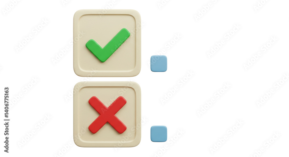 Isolated Check Mark and Cross Mark Icons Isolated Check Mark and Cross Mark Icons