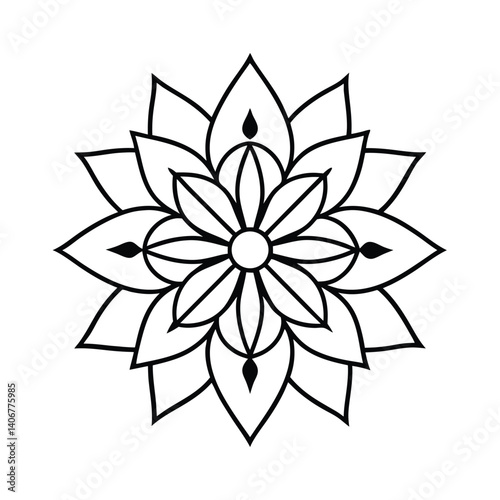 Floral vector illustration of a lotus blossom design