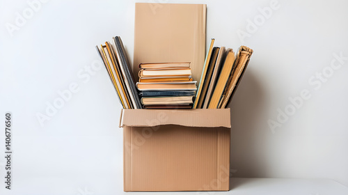 Books in a cardboard box