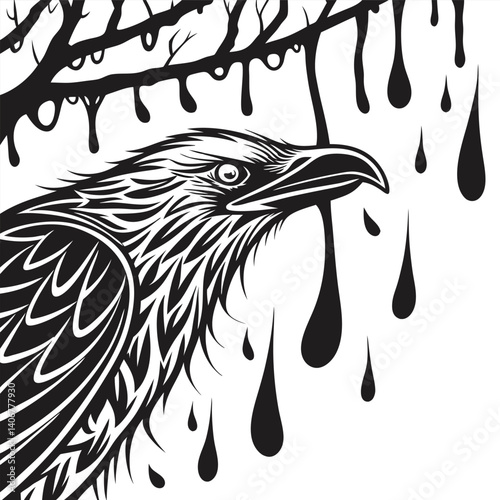 black dripping ink eps