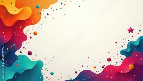 Geometric abstract shapes, bold vibrant colors, tileable, bright, pattern