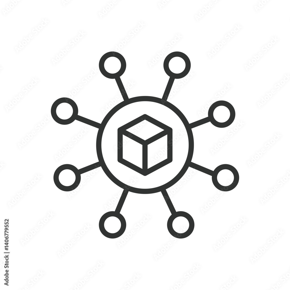 Distribution, icon in line design. Distribution, supply chain, distribution network, supply management on white background vector. Distribution, editable stroke icon Distribution, icon in line design. Distribution, supply chain, distribution network, supply management on white background vector. Distribution, editable stroke icon