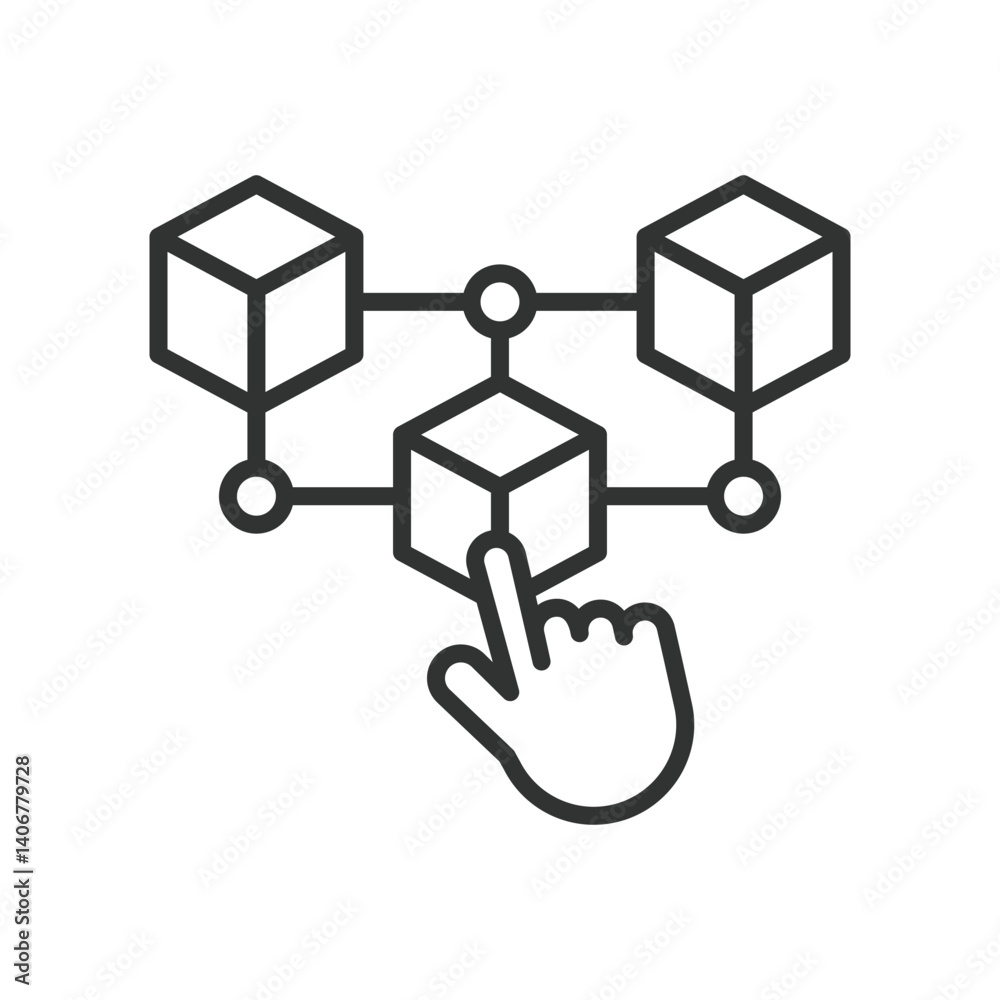 Distributed computing, icon in line design. Distributed computing, cloud computing, distributed system on white background vector. Distributed computing, editable stroke icon