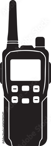 Walkie Talkie Black Vector – Radio Communication Device Icon Design