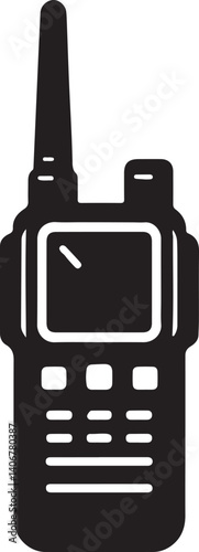 Walkie Talkie Black Vector – Radio Communication Device Icon Design