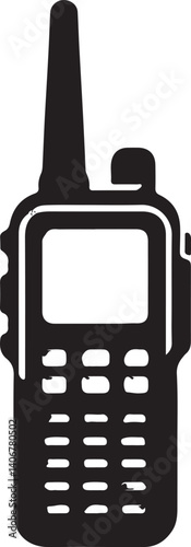 Walkie Talkie Black Vector – Radio Communication Device Icon Design