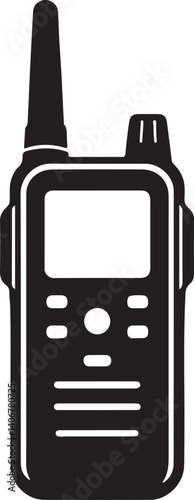 Walkie Talkie Black Vector – Radio Communication Device Icon Design