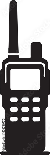 Walkie Talkie Black Vector – Radio Communication Device Icon Design