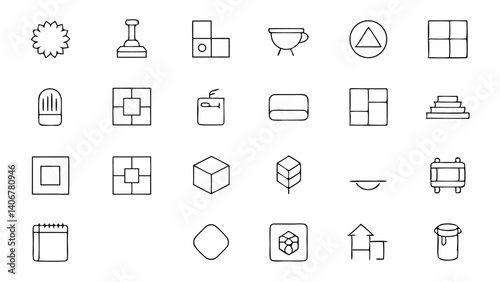 Flooring themed outline icons designed in a minimal linear style perfect for home improvement apps interior design services flooring companies and renovation tools