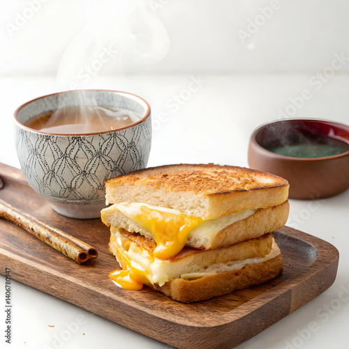 Delicious Grilled Cheese Sandwich Recipe on transparent background
