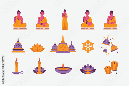 Vesak day illustration