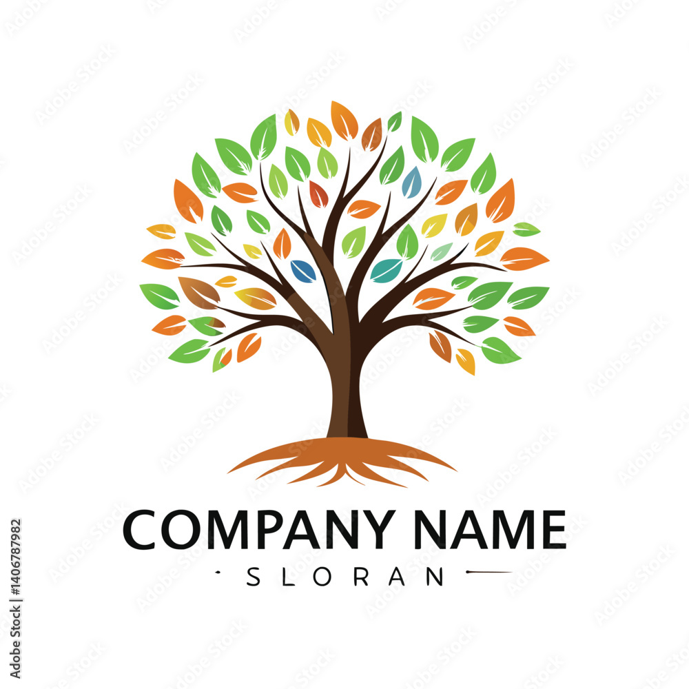 Obraz premium Colorful Tree Logo