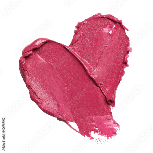 lipstick heart shape smear isolated on white background