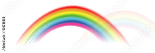 Rainbow, realistic rainbow spectrum on transparent background, vector png.	

