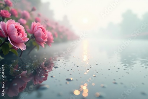 Gentle rain, fine mist isolated on pure white , isolated, atmospheric