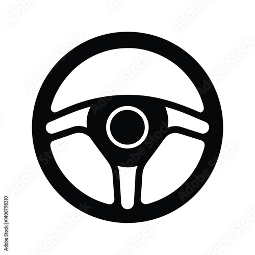Car Steering Wheel Silhouette Vector Icons for Logo
