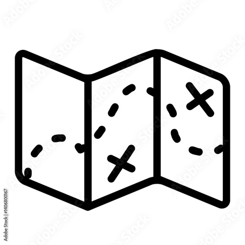 3단 지도 아웃라인 아이콘