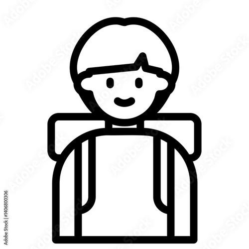 배낭을 맨 여행자 캐릭터 아웃라인 아이콘