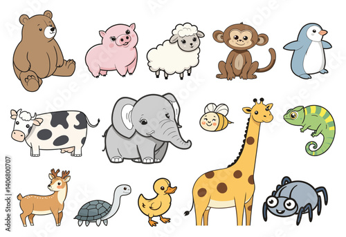 "Animal Friends from Around the World"
Captures the diversity of animals shown, from jungle to farm to forest.