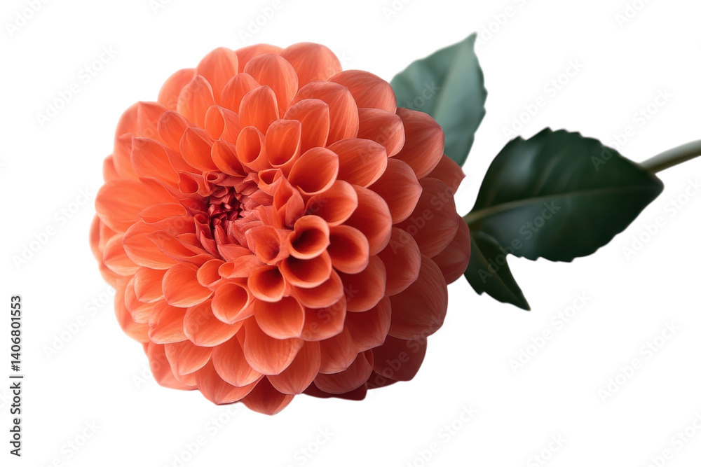 A vibrant orange dahlia stands out with its beautifully layered petals and deep center A vibrant orange dahlia stands out with its beautifully layered petals and deep center