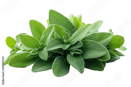 Sage leaves arranged artistically with a vibrant green appearance for culinary use