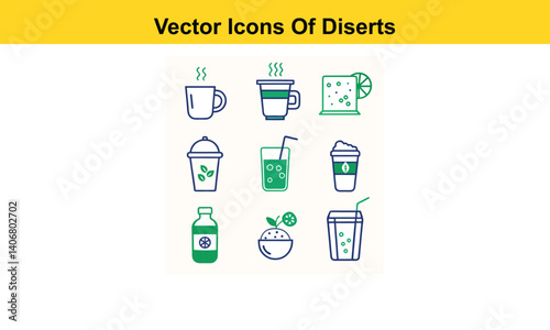 Drink thin line icons collection isolated on white background. Editable stroke Vector.