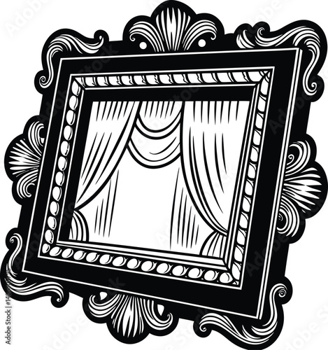 Luxury Vintage Style Frame Black and White