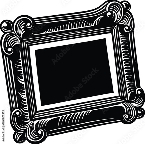 Luxury Vintage Style Frame Black and White