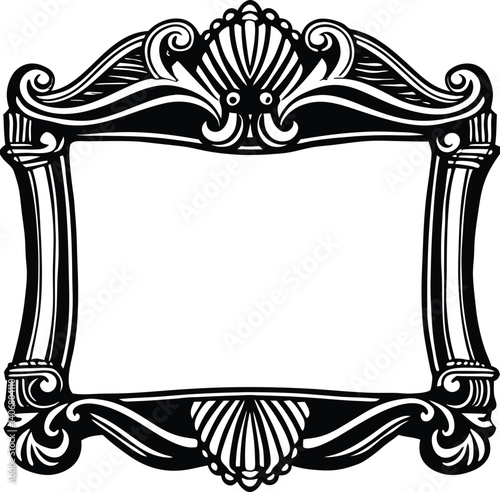 Luxury Vintage Style Frame Black and White