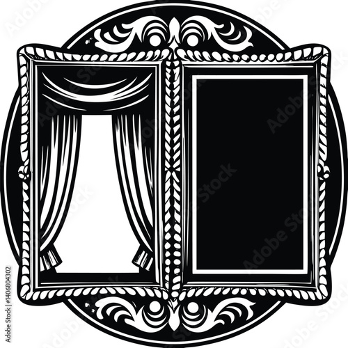 Luxury Vintage Style Frame Black and White