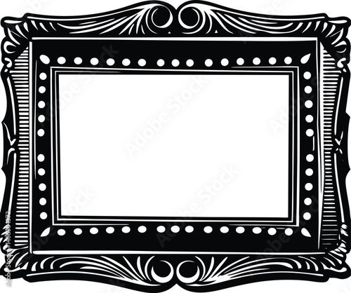 Luxury Vintage Style Frame Black and White