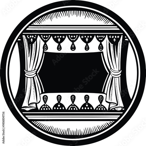 Luxury Vintage Style Frame Black and White