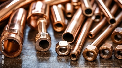 Copper pipes and fittings for carrying out plumbing