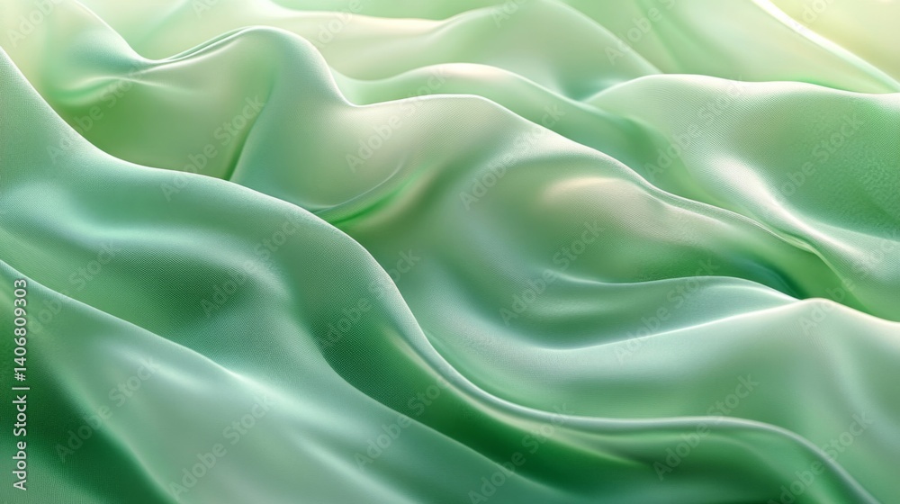 Obraz premium Abstract Green Silk Fabric Texture Background