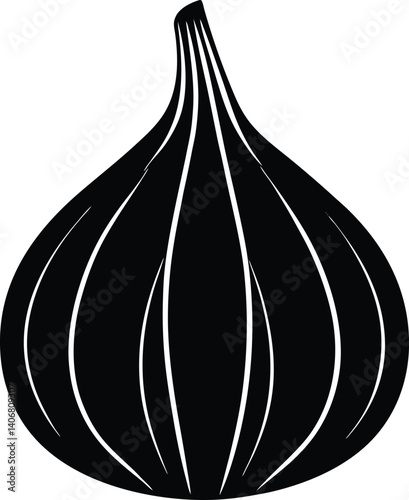 Garlic Clove Black Vector EPS File