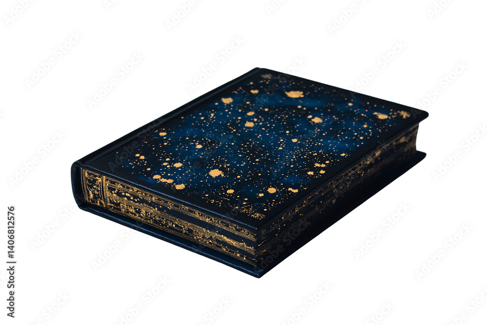 Isolated Antique Book with Gold Splatter Isolated Antique Book with Gold Splatter