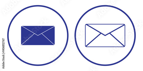 Email Letter or Open Email Icon, Envelope For Communication. Message envelope line art icon for apps and websites. Envelope icon, Mail icon for web, computer and mobile app. email icon, message icon