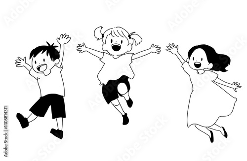 ジャンプする子どもたち