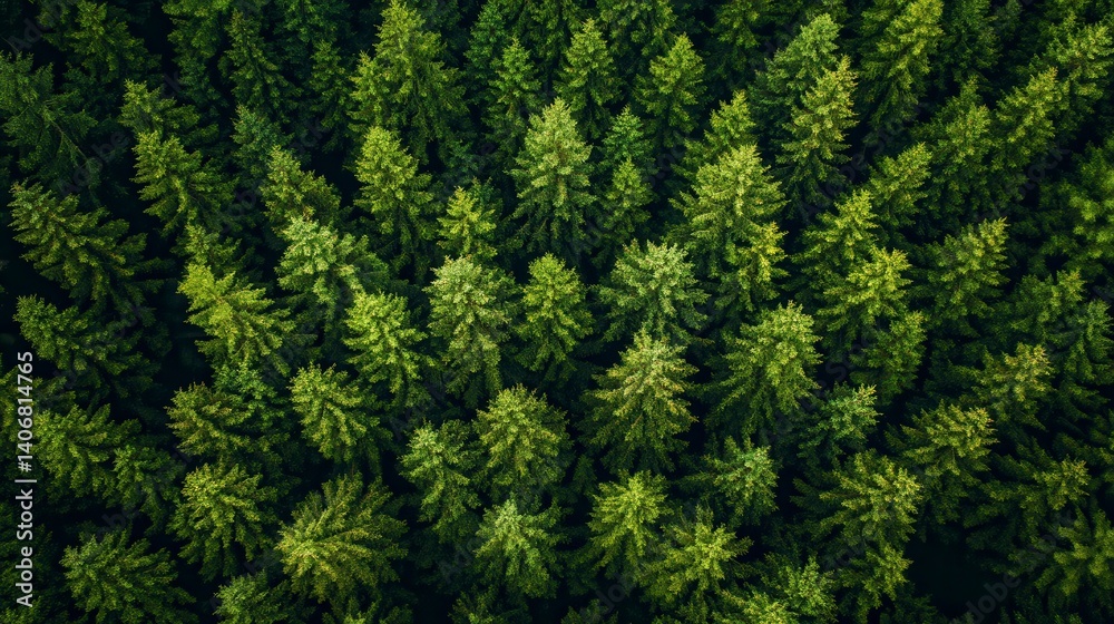 Aerial view of dense evergreen forest. Aerial view of dense evergreen forest.