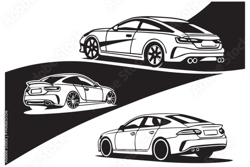 Muscle Car Vector Art – High-Speed Racing Illustration
Stylized Black & White Car Graphics for Design Projects
Performance Auto Clipart for Posters, Stickers & Tees