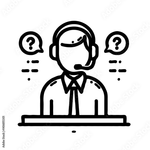 Help desk operator providing assistance with questions  