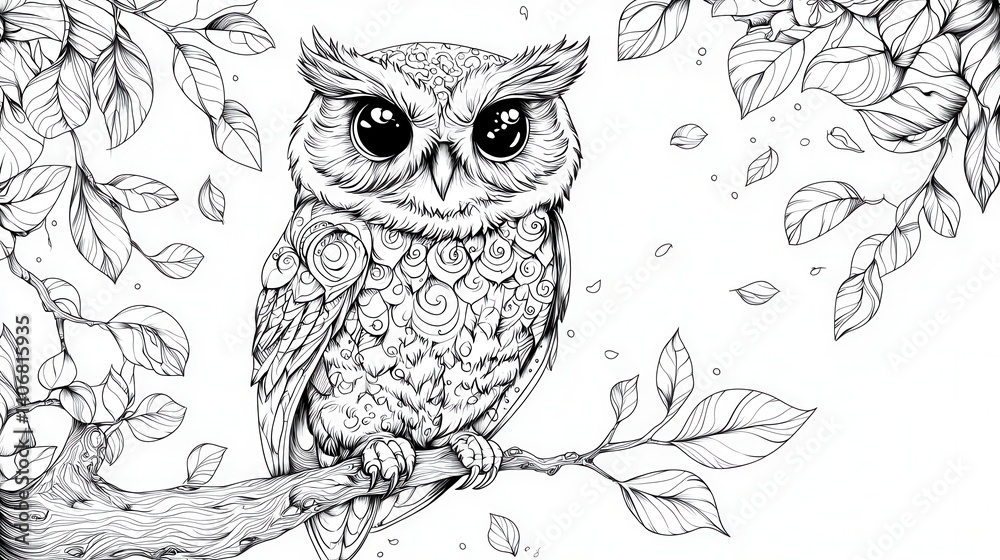 Fototapeta premium Detailed Owl Illustration Design