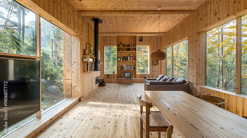AI-designed wooden house