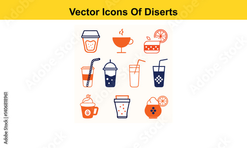 Drink thin line icons collection isolated on white background. Editable stroke Vector.