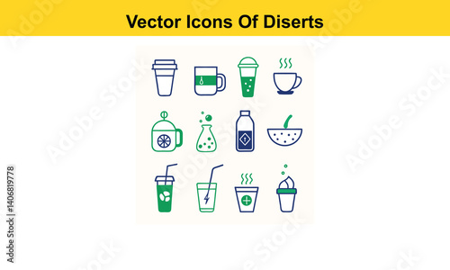 Drink thin line icons collection isolated on white background. Editable stroke Vector.