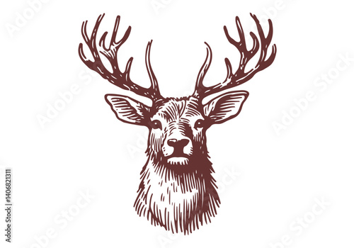 Reindeer hand drawn sketch illustration vector