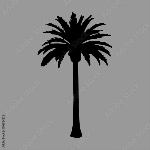 Minimalist Single Palm Tree Silhouette style number 1