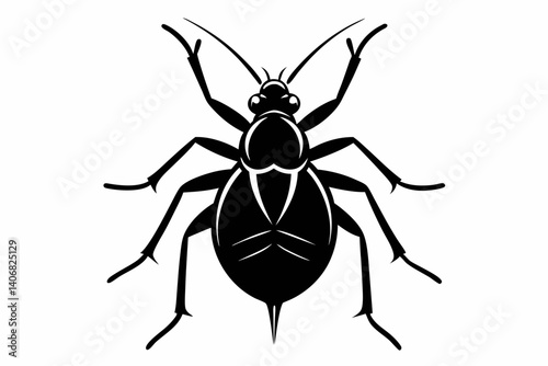 aphid silhouette line art vector illustration